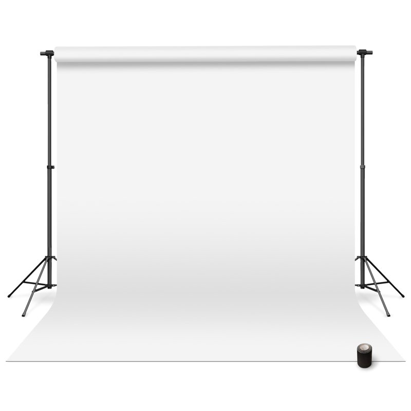 denny mfg - seamless paper backdrop for photoshoot with free gaffer tape – true white photography pa