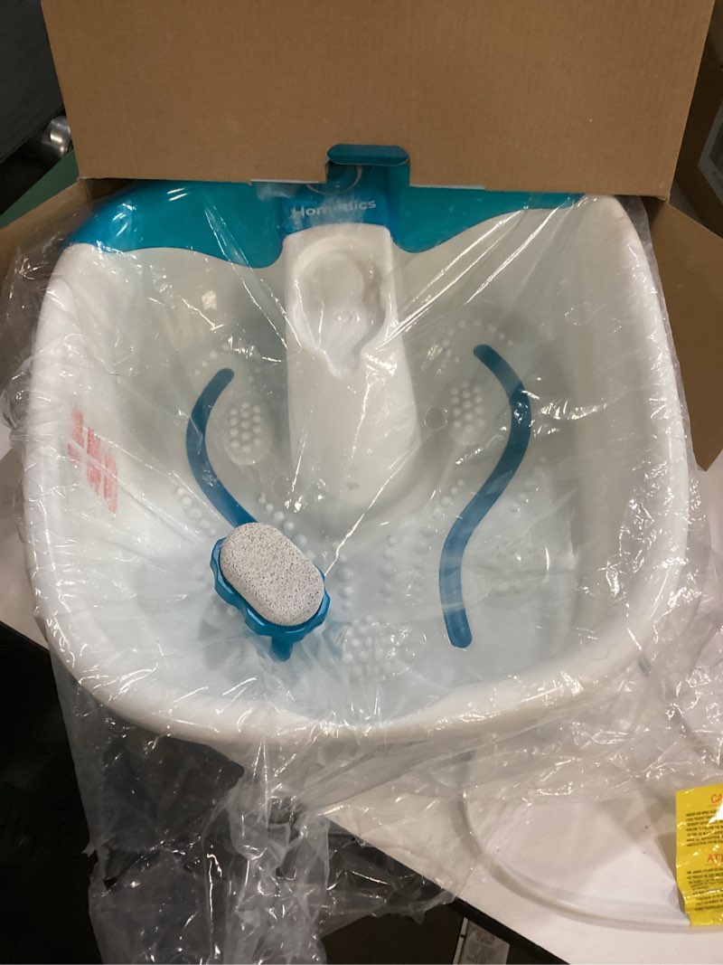 Condition photo showing Good Condition for Homedics Bubble Mate Foot Spa, Toe Touch Controlled Foot Bath with Invigorating Bubbles and Splash Proof, Raised Massage Nodes and Removable Pumice Stone