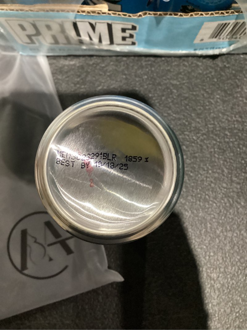 Condition photo showing As Is for PRIME Energy BLUE RASPBERRY | Zero Sugar Energy Drink | Preworkout Energy | 200mg Caffeine with 355mg of Electrolytes and Coconut Water for Hydration| Vegan | Gluten Free |12 Fluid Ounce | 24 Pack Blue Raspberry 24 Pack