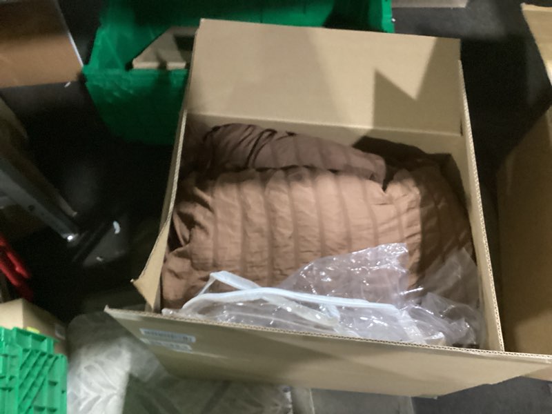 Condition photo showing Good Condition for CozyLux King Size Comforter Set Brown Seersucker 7 Pieces Bed in a Bag King Comforter Set with Sheets, Luxury Soft Bedding Set with Down Alternative Comforter, Sheets, Pillowcases & Shams All Seasons Brown King