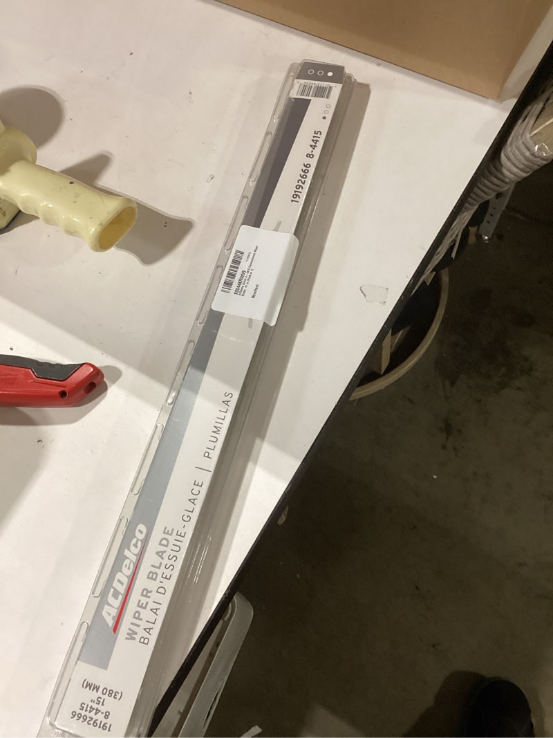 Condition photo showing As Is for acdelco silver 8-4415 (19192666) conventional all season metal wiper blade, 15.0 in (pack of 1) 15"