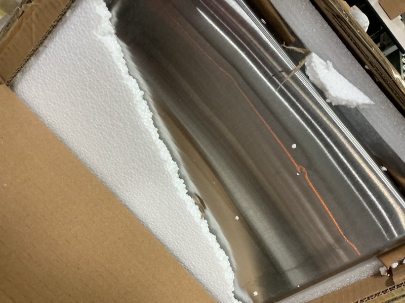 Condition photo showing As Is for hally stainless steel table for prep & work 14 x 48 inches, nsf commercial heavy duty table with undershelf and galvanized legs for restaurant, home and hotel 14''x48''