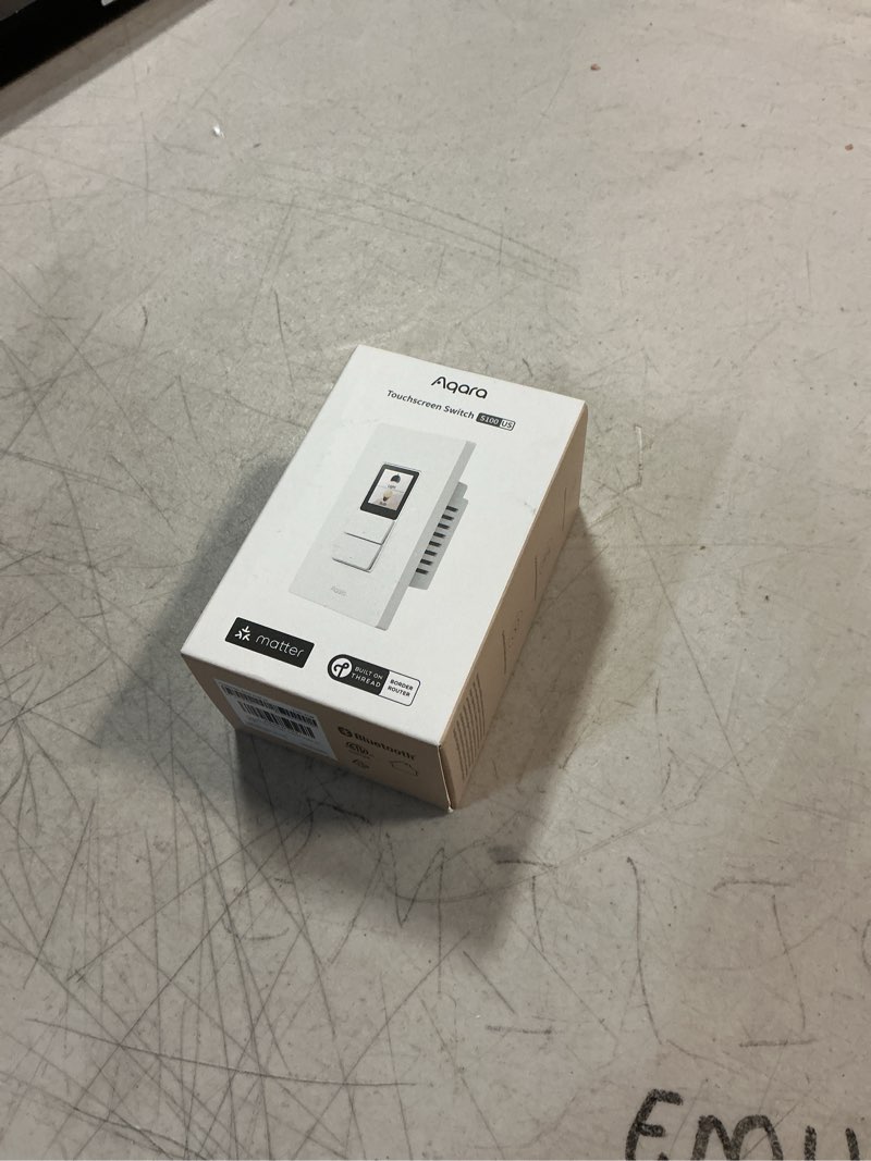 Condition photo showing New/Like New for aqara touchscreen switch s100 us, lcd smart light switch, matter hub required, 8 wireless buttons, native matter over wi-fi, built-in thread border router, works with apple home, alexa & google home