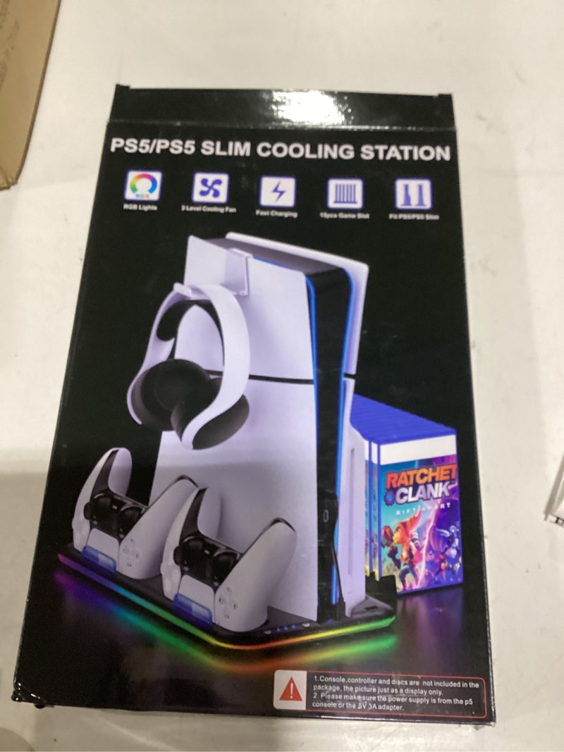 PS5/PS5 Slim Stand and Cooling Station with Controller Charging Station for Playsation 5, PS5 Access