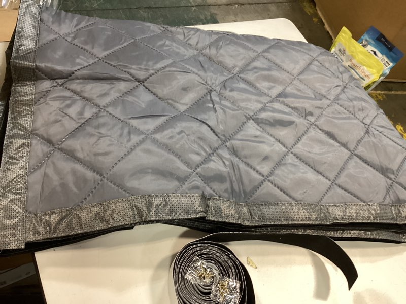 Condition photo showing Good Condition for Magnetic Thermal Insulated Door Curtain Fit Door Size 36" x 80", Quilted Oxford Fabric Thicken Cotton Fill, Winter Cover Keep Cold Draft Out, Blanket Insulation for Front Patio Doors Gray