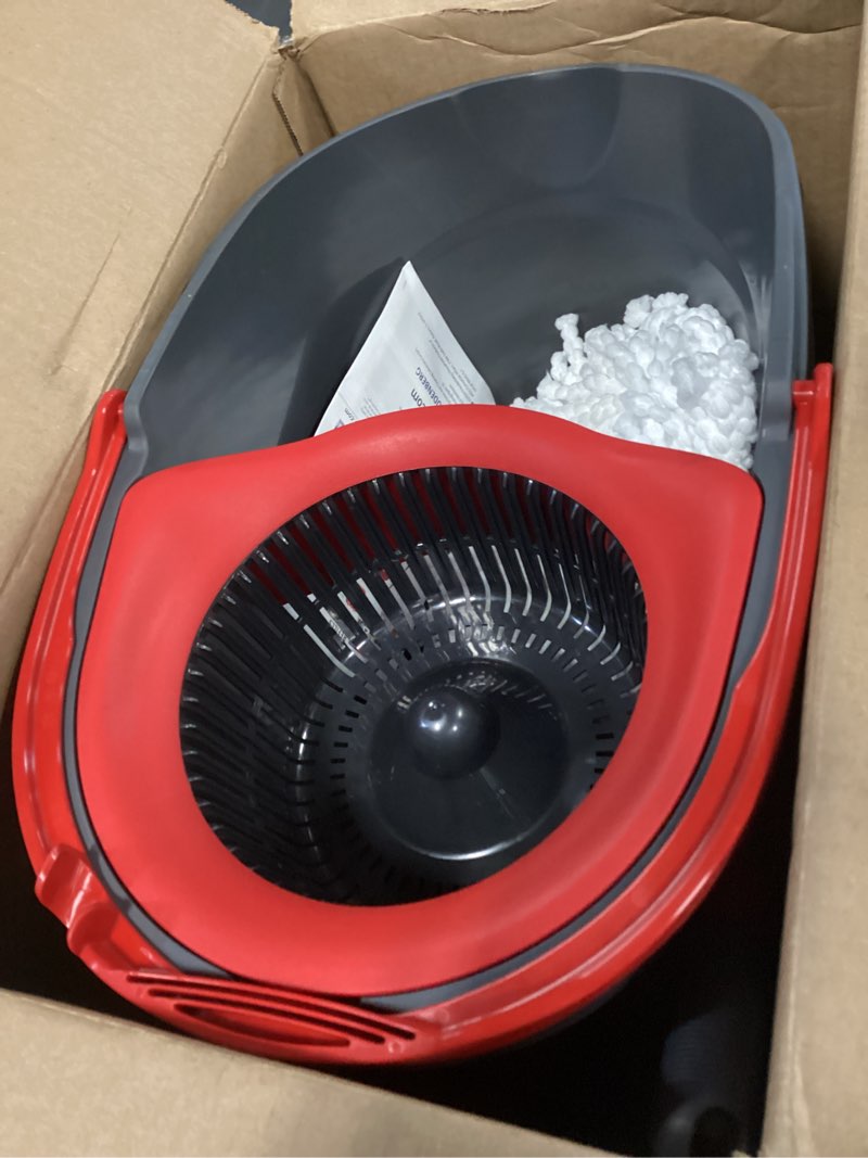 Condition photo showing Good Condition for O-Cedar EasyWring Microfiber Spin Mop, Bucket Floor Cleaning System, Red, Gray, Standard