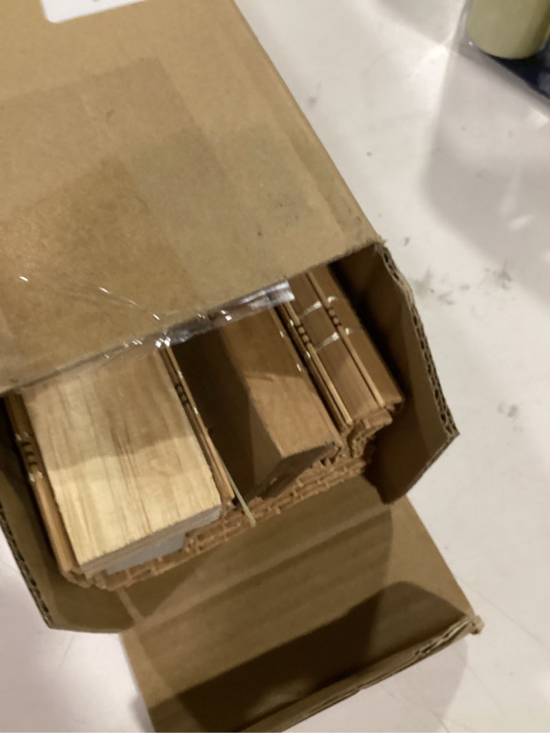 Condition photo showing New/Like New for lazblinds no tools no drill cordless bamboo roman shades, light filtering window treatment, roll up bamboo blinds for windows 22.5'' w x 64'' h, brown light filtering-brown206 22.5" w x 64" h