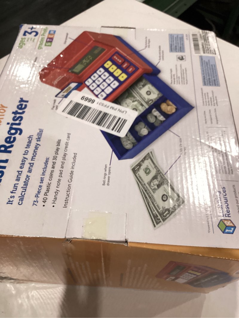 Condition photo showing As Is for Learning Resources Pretend & Play Calculator Cash Register with Canadian Currency, Classic Counting Toy, Kids Cash Register, 73 Pieces, Ages 3+