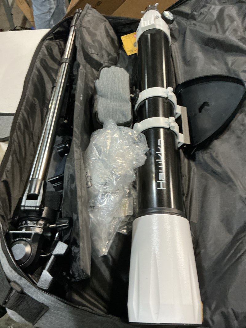Condition photo showing Good Condition for (( missing small pieces))telescope, 90mm aperture 900mm astronomical refractor telescope for adults high powered - multi-coated professional telescopes for astronomy beginners with az mount, portable carry bag, phone adapter