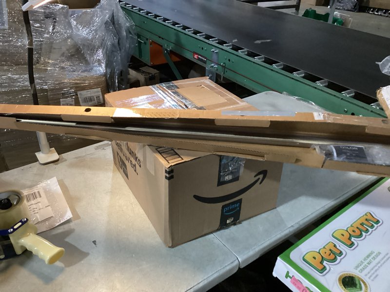 Condition photo showing New/Like New for Ivilon Drapery Window Curtain Rod - End Cap Style Design 1 Inch Pole. 48 to 86 Inch Color Warm Gold 48 to 86 in.