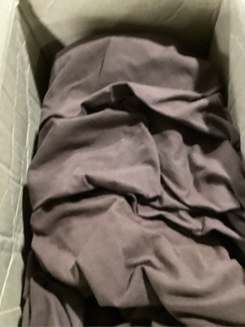Condition photo showing As Is for amazon basics breathable soft microfiber 4 piece bed sheet set with 14-inch deep pockets, wrinkle resistant, full, chocolate, solid chocolate full
