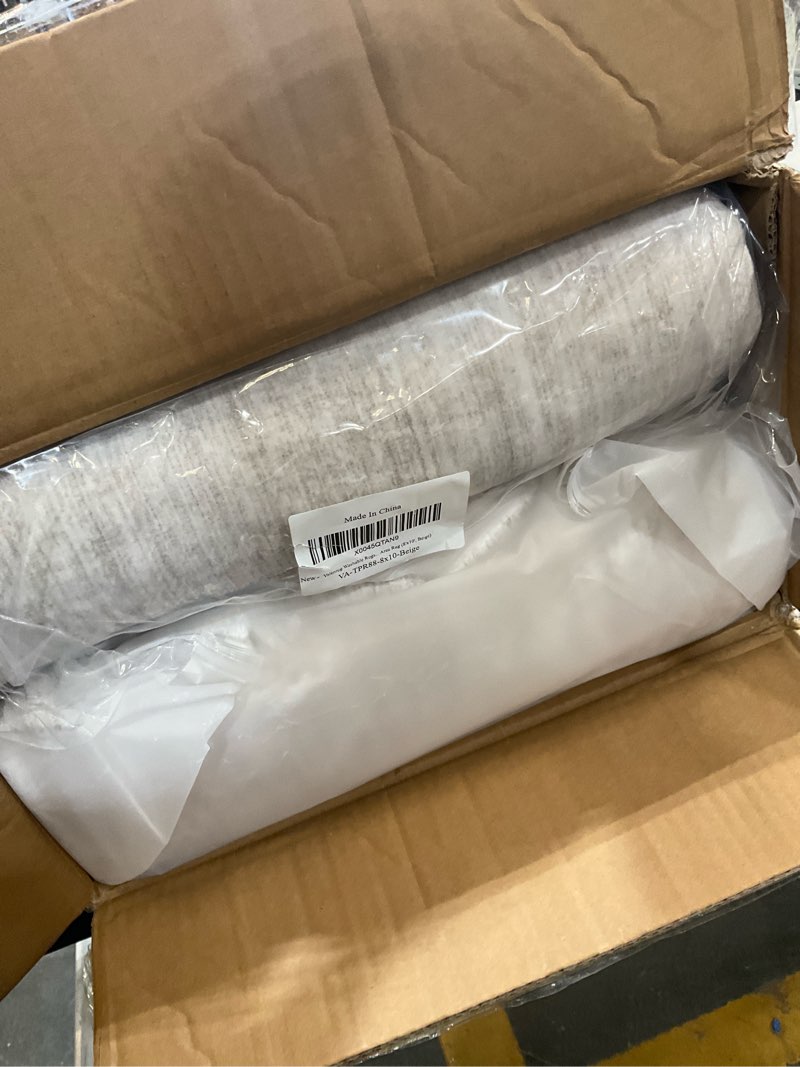 Condition photo showing As Is for Valenrug Washable Rugs 8x10 - Stain Resistant 8x10 Area Rugs for Living Room, Non Slip Backing Printed Large Area Rugs for Bedroom, Folable Machine Washable Area Rug (8'x10', Beige) 01-beige 8' x 10' (Rectangular)