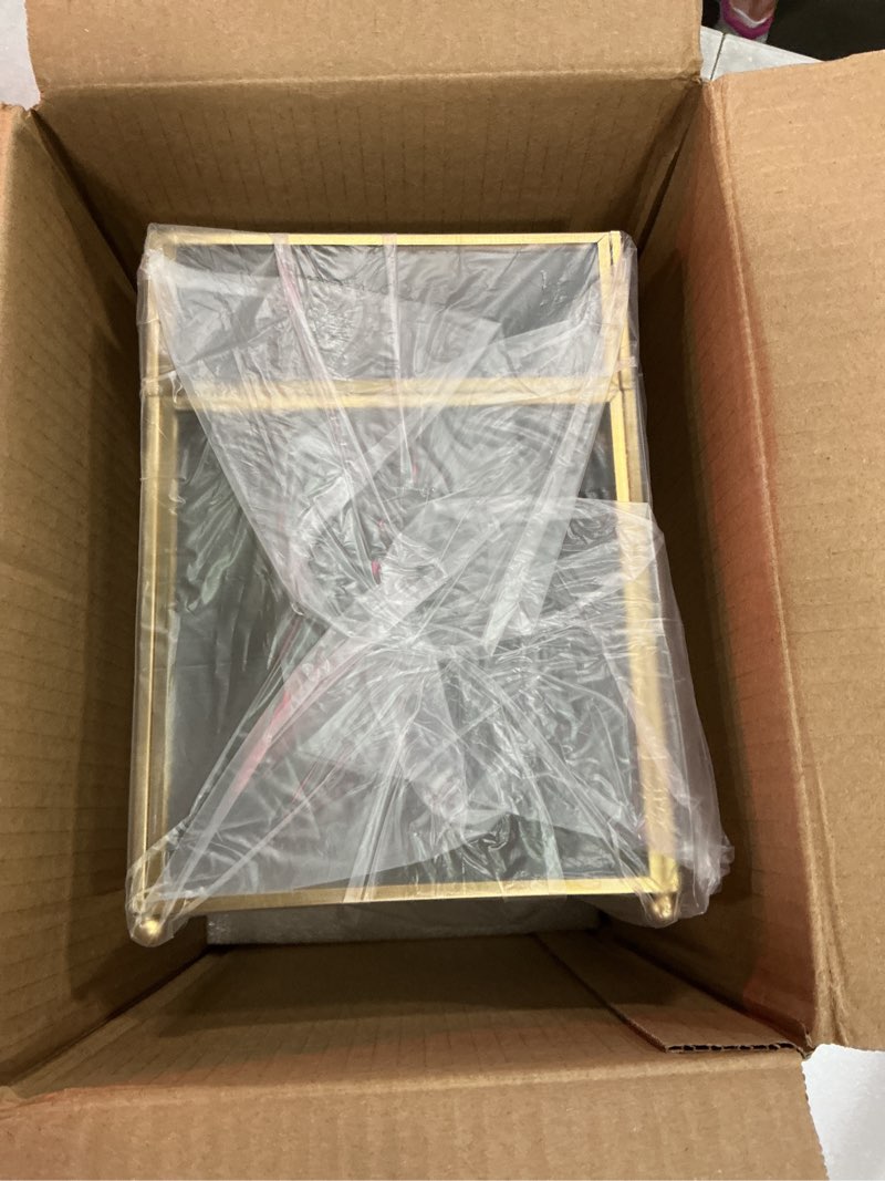 Condition photo showing New/Like New for highfree glass card box, large clear card box for wedding receptions, decorative storage box for baby shower, birthday party, bridal shower (without slot, gold)