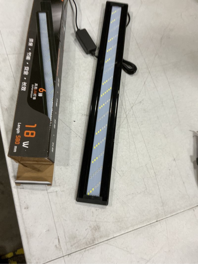 Condition photo showing As Is for led aquarium light, full spectrum fish tank lights, 30 inch freshwater fishtank hood lighting for grow fish, plants, adjustable from 24 to 30in 24-30 in