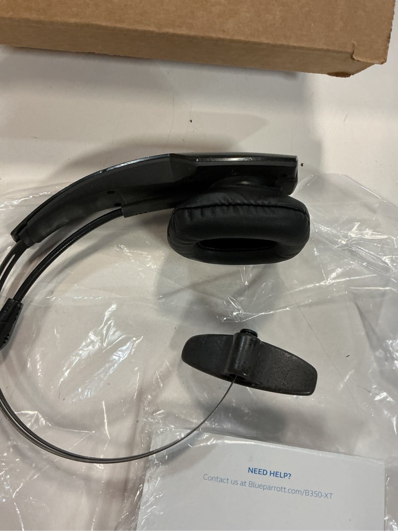 Condition photo showing As Is for blueparrott b350-xt noise cancelling bluetooth headset - updated design with industry leading sound & improved comfort, hands-free headset w/expanded wireless range & ip54 rated protection (renewed)