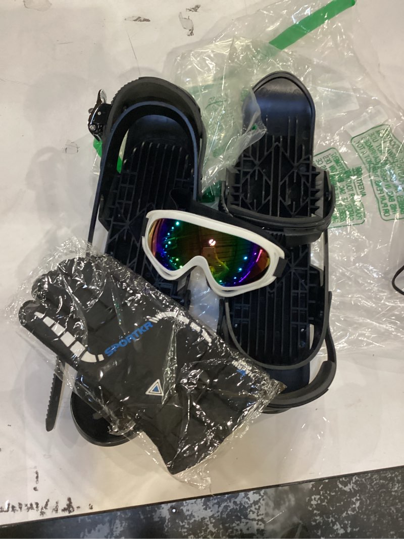 Condition photo showing New/Like New for mini ski skates for snow portable skating ski shoes lightweight short snowskates adjustable in tightness skiboards snowshoes designed for ski enthusiasts perfect for snowy slopes
