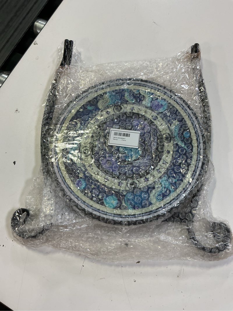 Condition photo showing Good Condition for rekopi patio side table  small round side table for small spaces  weather resistant metal side table accent table for indoor outdoor patio yard porch 