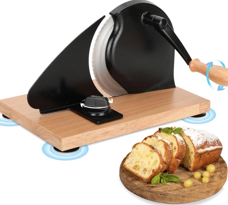 Bread slicer for homemade bread Easy to clean adjustable thickness for even slicing Manual bread slicer with hand crank Strong and stable suction makes slicing bread a breeze hand crank bread slicer