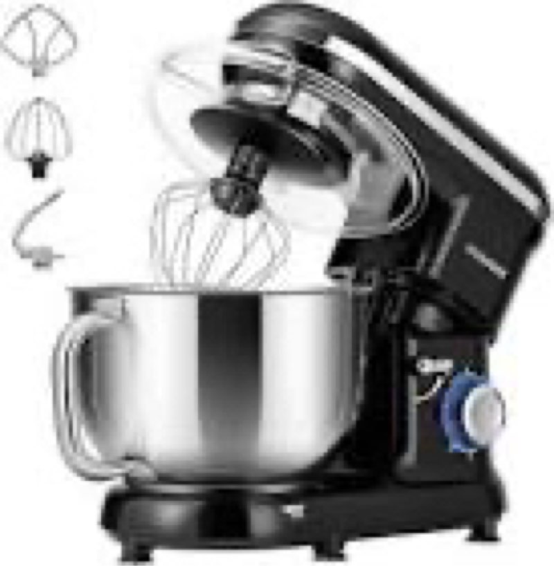 vivohome stand mixer, 660w 10 speed 6 quart tilt-head kitchen electric food mixer with beater, dough hook, wire whip and egg separator, black