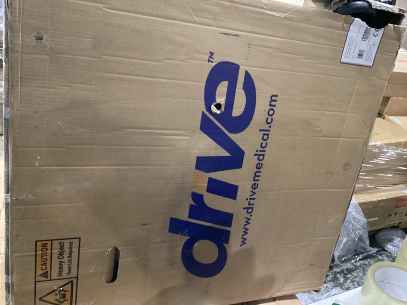 Condition photo showing As Is for drive medical blue streak lightweight wheelchair - portable folding mobility aid - swing-away footrests - desk arms - durable steel frame - easy transport & storage - 20-inch seat 20 inch