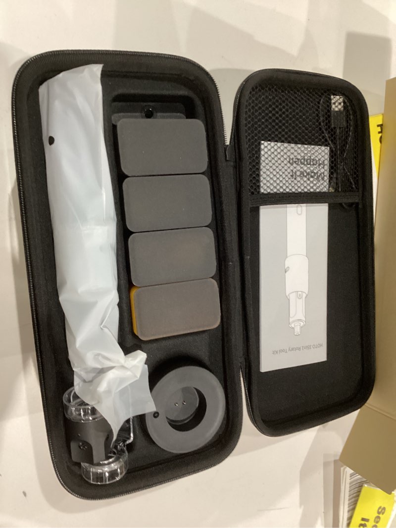 Condition photo showing Good Condition for COULD BE MISSING PIECES HOTO 4V Cordless Rotary Tool Kit, 5-Speed 25000RPM Powerful Engraving Pen with LED Light, USB-C Rechargeable, 35 Accessories for 3D Printing Sanding, Polishing, Drilling, Carving, Cutting DIY Crafts