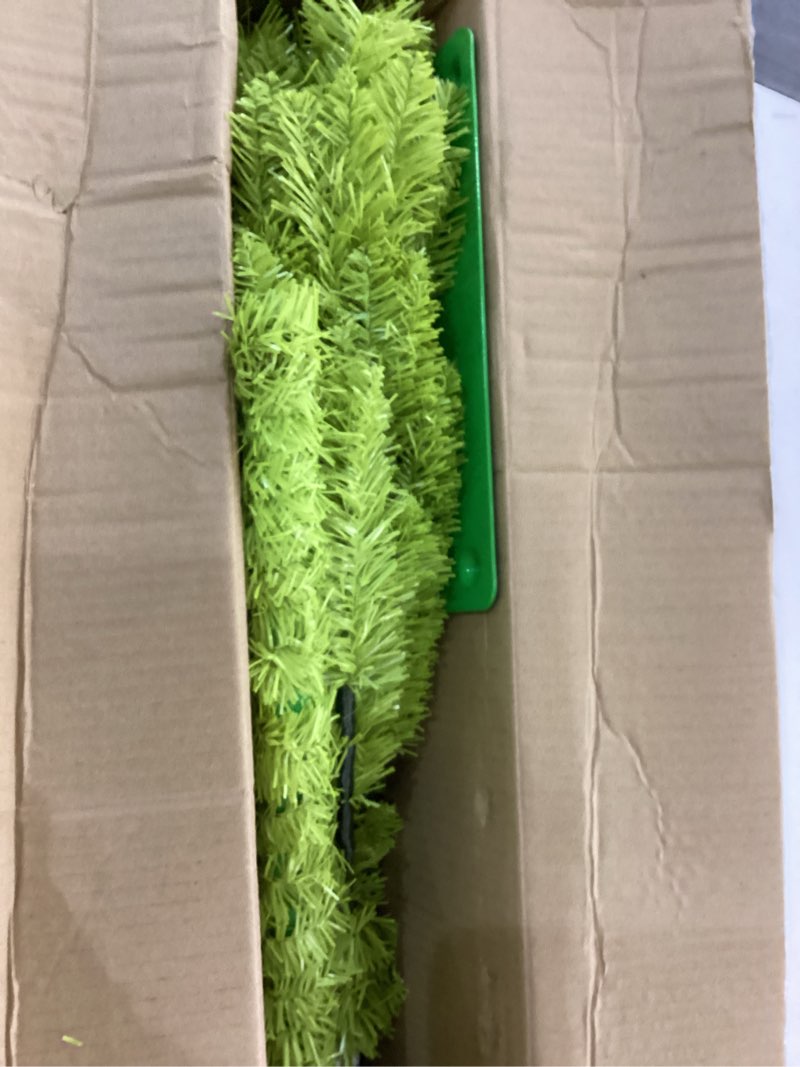 Condition photo showing Good Condition for 5 Ft Pre-lit Christmas Tree with Metal Stand - Artificial Whimsical Unique Curved Shape Holiday Xmas Tree with Warm White Lights - Holiday Carnival Party Christmas Decorations