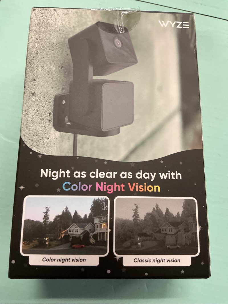Condition photo showing New/Like New for wyze cam pan v3 indoor/outdoor ip65 1080p 360° pan/tilt/zoom wifi smart home security camera, motion tracking for baby/pet, color night vision, works with alexa&google assistant, free expert setup black 1-pack