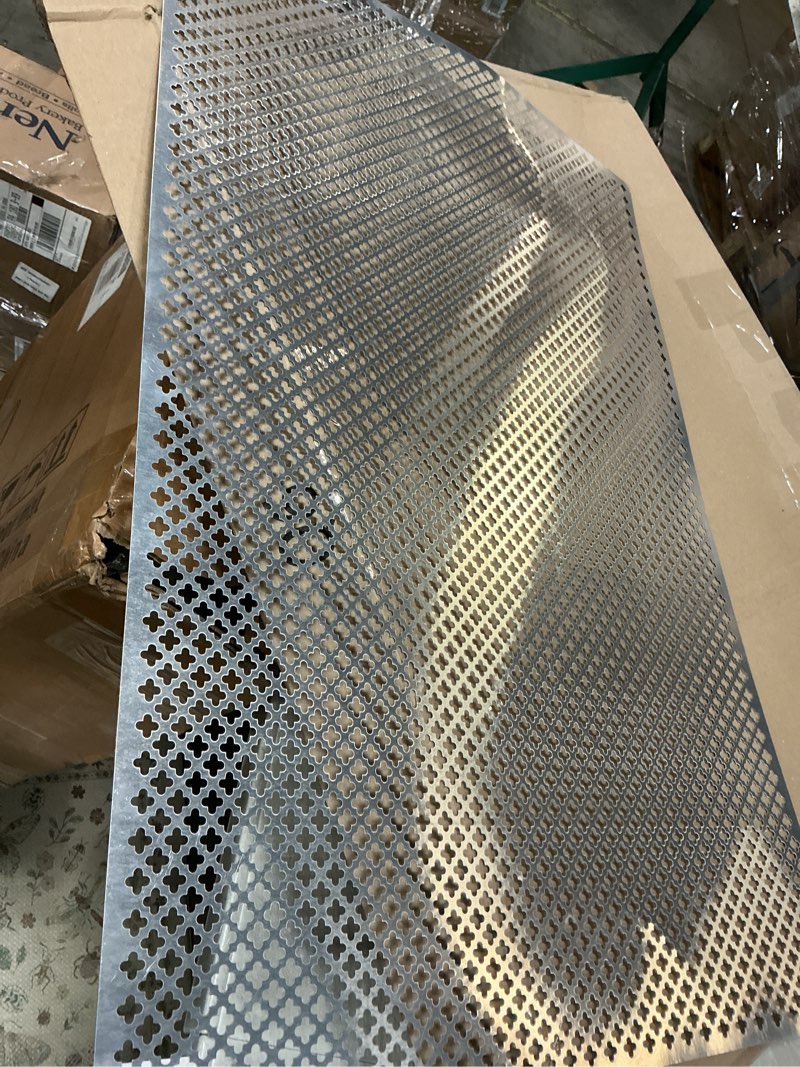 Condition photo showing As Is for 19 Gauge Perforated Metal Sheets Expanded Metal Mesh Aperture 0.2in 5mm (Approximately 1/5") 36"x18" Perforated Stainless Steel Sheet Stainless Steel Mesh Screen Metal Screen Panel 36"x18" 1