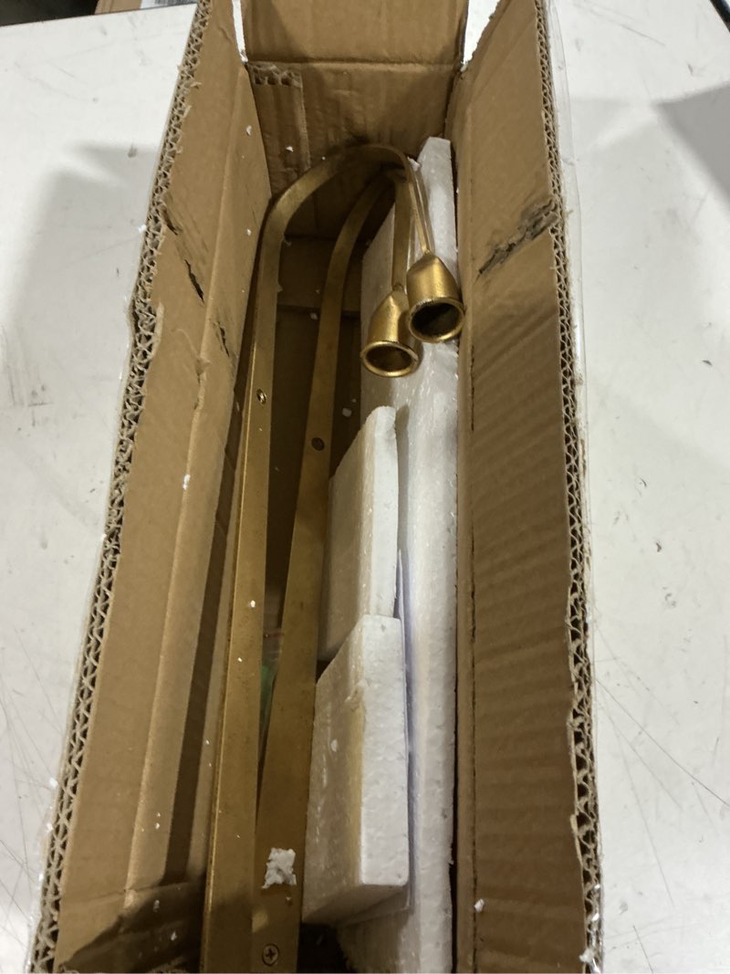 Condition photo showing As Is for set of 2 vintage gold iron candle sconce and mirror, rustic metal wall candle holders for pillar candles wall,living room, bathroom, dining room(size:3.94x15.94x3.9inches) style a:gold 15.94x3.94x3.9in