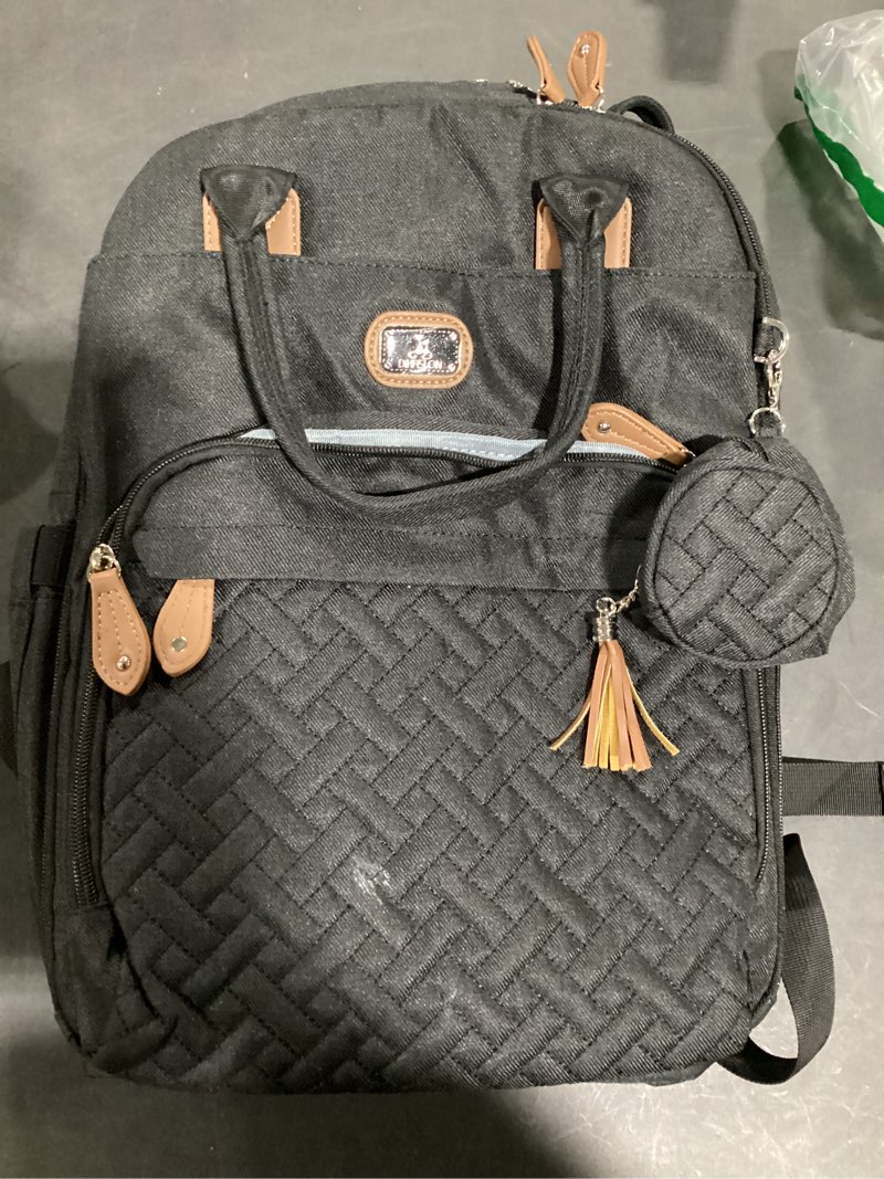 Condition photo showing Good Condition for Dikaslon Diaper Bag Backpack with Portable Changing Pad, Pacifier Case and Stroller Straps, Large Unisex Baby Bags for Boys Girls, Multipurpose Travel Back Pack Moms Dads, Black
