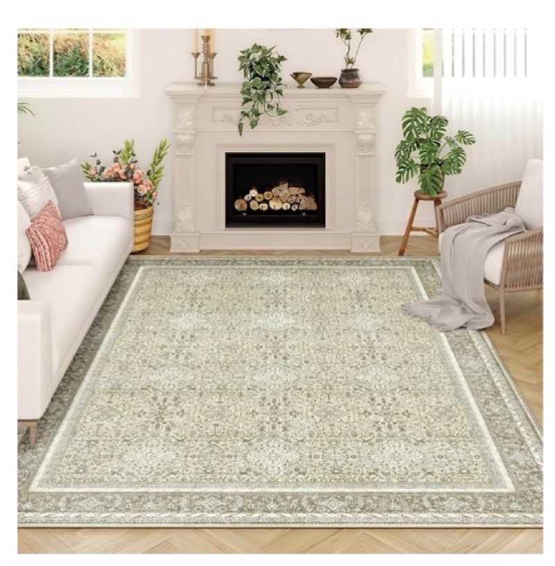 WARMYS 6x9 Washable Area Rug for Living Room, Non-Slip Non-Shedding & Easy Care, Soft Low Pile Faux 