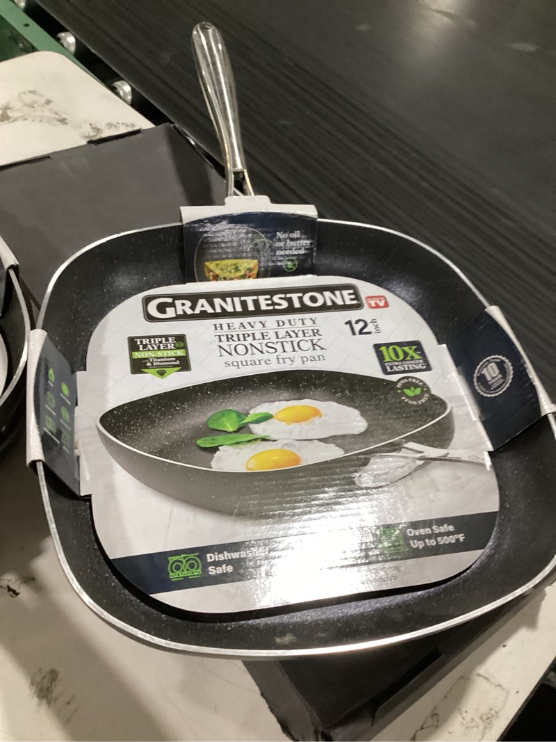 Condition photo showing New/Like New for granitestone 12in heavy duty nonstick frypan