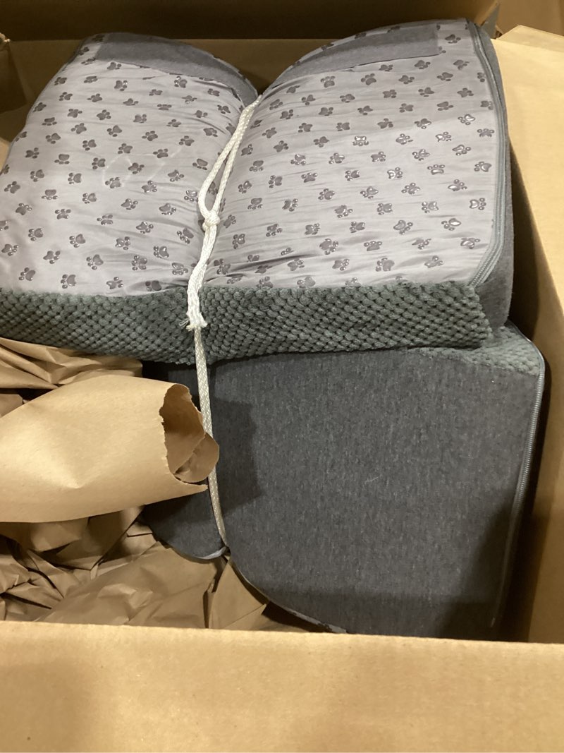 Condition photo showing Good Condition for Update Stable Dog Stairs & Steps Ramps for High Beds 30 inches High Tall, LitaiL 6 Step Pet Stairs Steps for High Beds 30 inch Large Dogs, Non-Slip Dog Ramps for Small Dogs, Older Cat 30 H 6-Step Dark Gray Corner Stairs