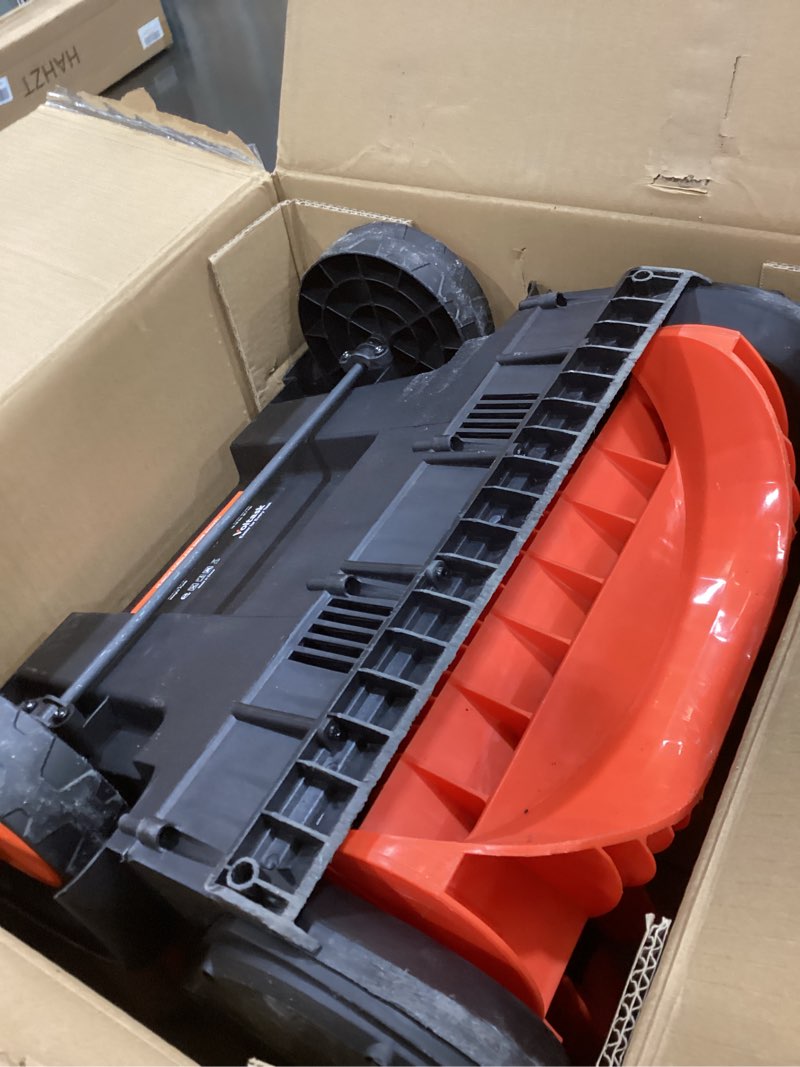 Condition photo showing As Is for VOLTASK Cordless Snow Shovel with Wheels, 48V | 16-Inch | 4-Ah Brushless Cordless Snow Blower, Battery Snow Blower with Directional Plate & LED Lights (2 * 24V Battery & Dual Quick Charger Included)