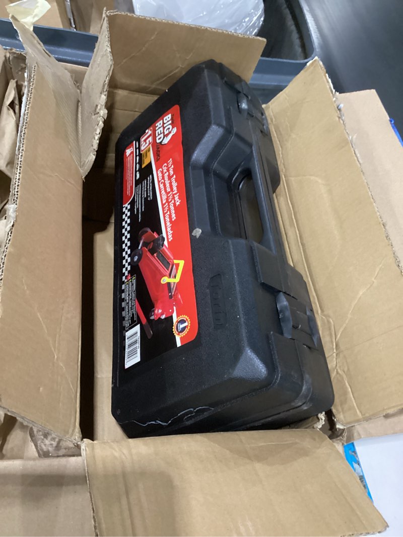 Condition photo showing Good Condition for BIG RED T820014S Torin Hydraulic Trolley Service/Floor Jack with Blow Mold Carrying Storage Case, 1.5 Ton (3,000 lb) Capacity, Red Red With Case 1.5 Ton