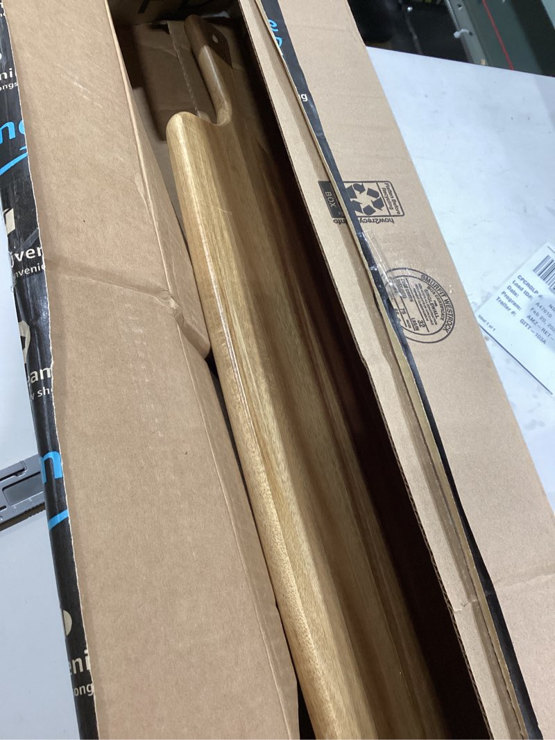 Condition photo showing Good Condition for Acacia Wood Cutting Board and Large Charcuterie Board with Handle - Long Serving Board for Veggies, Bread, Cheese Board, Appetizers, and Picnic Celebrations, 24x7 Inch 24"L x 7"W