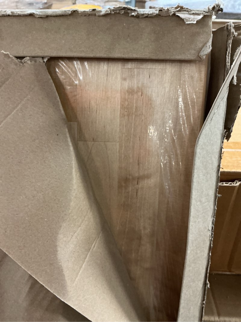 Condition photo showing Good Condition for 5 ft. l x 30 in. d finished engineered birch butcher block desktop countertop with standard edge