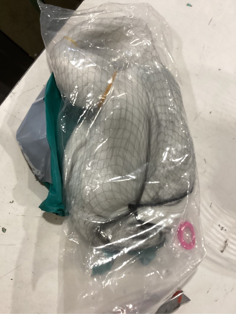 Condition photo showing New/Like New for half and half ayase grandma white cosplay wig for women long silver white anime costume wigs + hair tie for halloween party
