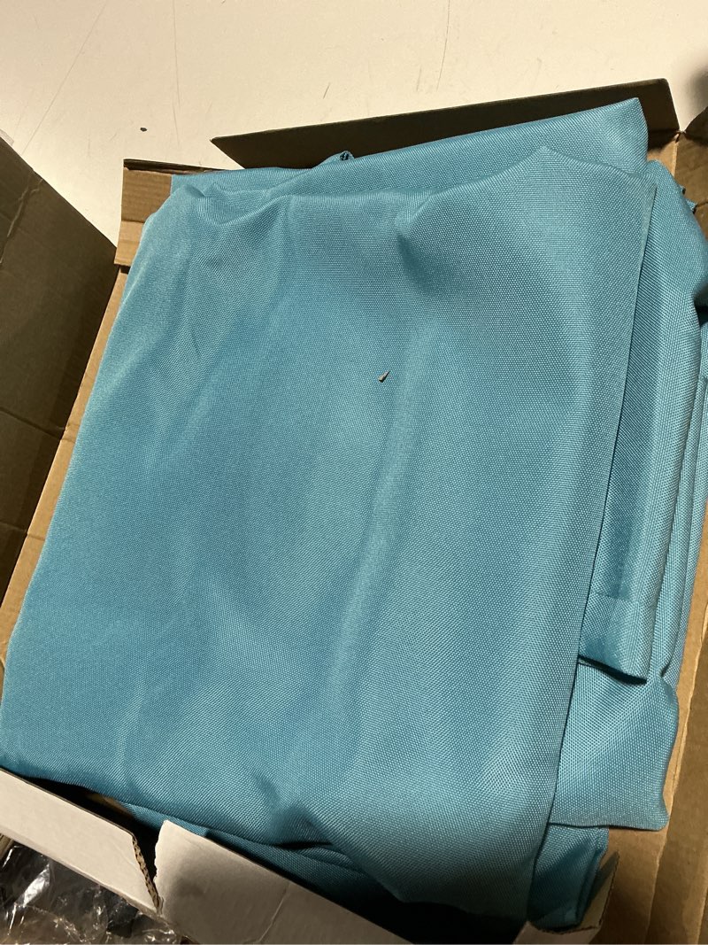 Condition photo showing As Is for lordtex indoor/outdoor curtains - waterproof tab top patio curtains sun blocking set of 2 panels thermal insulated curtain for porch, pergola, cabana, gazebo, 52 x 96 inch, teal 52"w x 96"l (pack of 2) teal