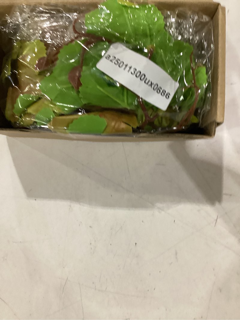 Condition photo showing New/Like New for terrarium plants, artificial greenery, reptile tank accessories, lifelike decor for chameleon and tortoise habitats, yellow green
