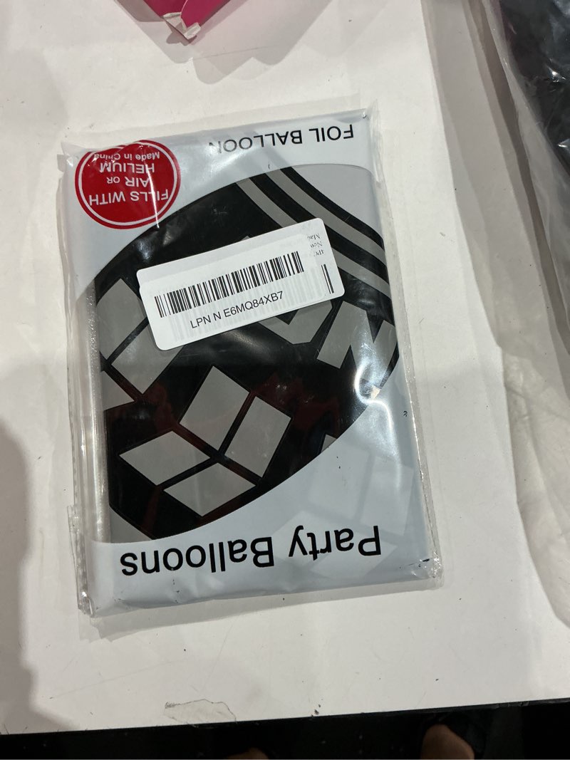 Condition photo showing Good Condition for 4pcs tire balloons black and white checkered balloon foil balloon race car tire balloons for birthday boy race themed party baby shower decorations black and white flags tires