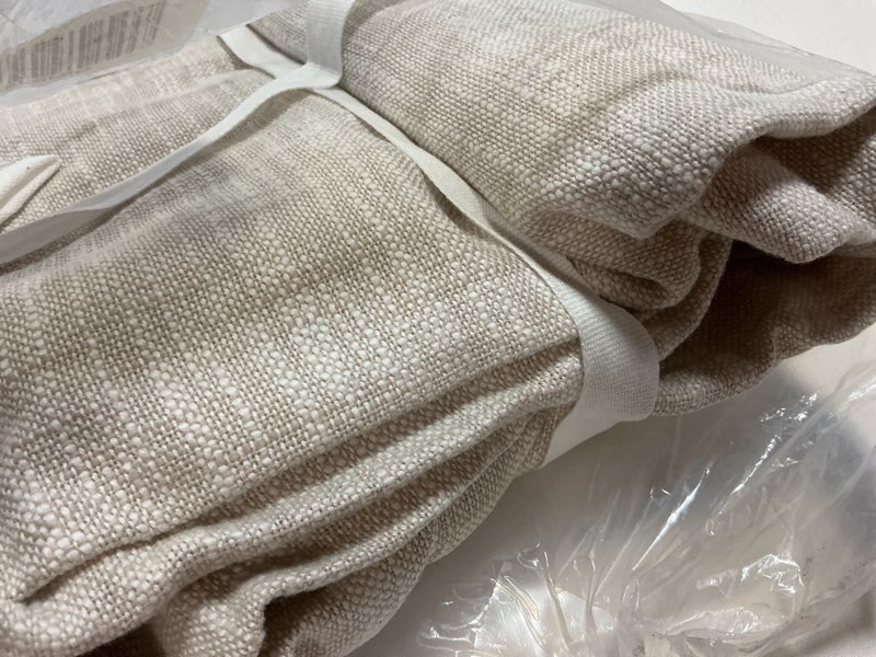 Condition photo showing Good Condition for textured cotton curtain, 48x96, oatmeal