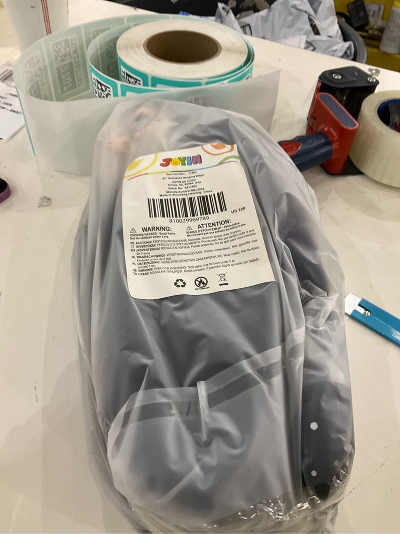 Condition photo showing New/Like New for JOYIN 47” Animated Witch Halloween Decorations Outdoor Indoor, Scary Halloween Animatronics Decor, Hanging Ghost Talking Sound Activated Led Lights Eyes Haunted House Yard Garden Lawn