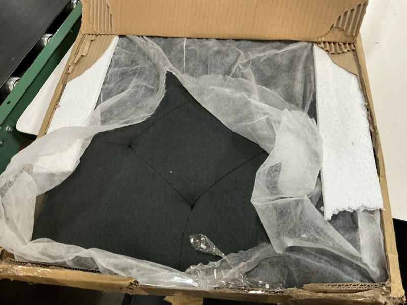 Condition photo showing Good Condition for lucid mid-rise upholstered headboard - diamond tufted - padded polyester - adjustable height from 34” to 46” - easy assembly - bed frame or wall mount - sturdy - charcoal - full / full xl size