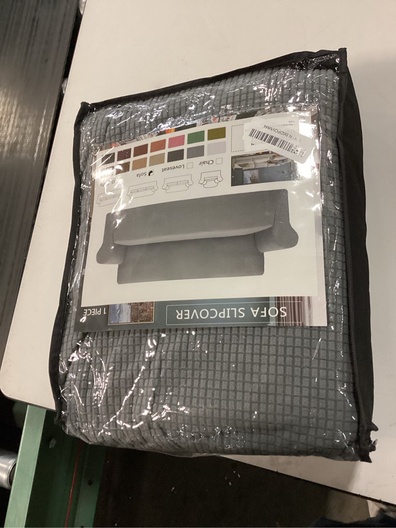 Condition photo showing New/Like New for ZNSAYOTX Super Stretch Couch Cover (72"-92") Universal Sofa Covers with Elastic Bottom, Dog Cat Pets Friendly Washable Furniture Protector Fitted Sofa Slipcovers Stay in Place (Light Grey, Sofa) Large (72"-92") Light Grey