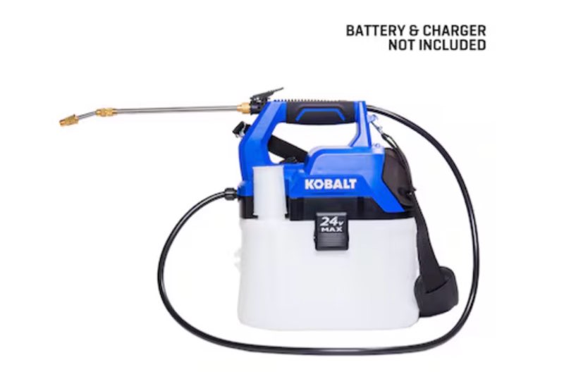  kobalt 2.11-gallon 24-volt battery operated handheld sprayer
