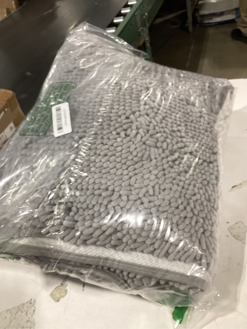 Condition photo showing New/Like New for olanly bathroom rugs 59x35, extra soft absorbent chenille bath rugs, rubber backing quick dry, machine washable bath mats for bathroom floor, tub and shower, home decor accessories, light grey 59" x 35" light grey