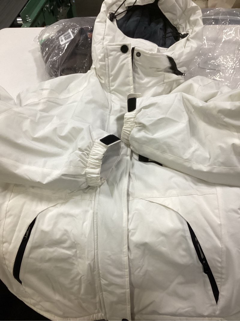 Condition photo showing item condition for Skieer Women's Skiing Jacket Waterproof Coat with Detachable Hood White S