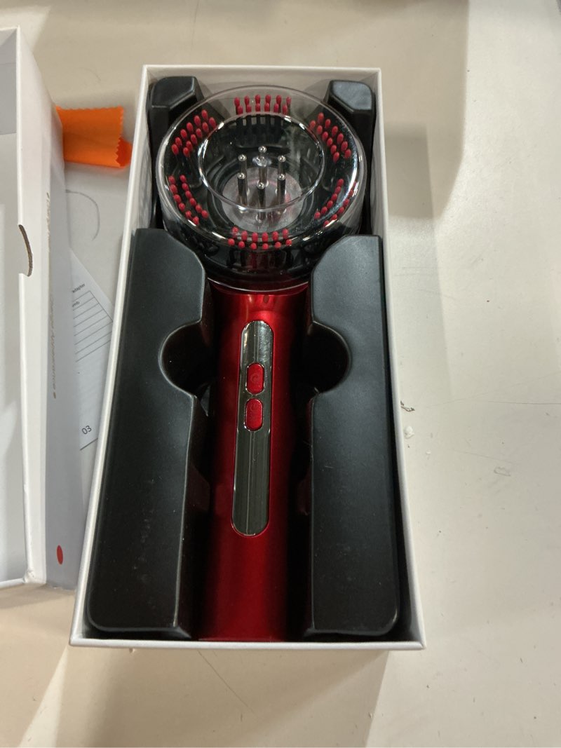 Condition photo showing Good Condition for Trvtve 3-in-1 Electric Scalp Massage Comb, Hair Oil Applicator, Five-Level Head Scratching, Soothing and Relaxing to Prevent Hair Loss, Portable Home Massage Comb for Men and Women, Ipx7 Waterproof