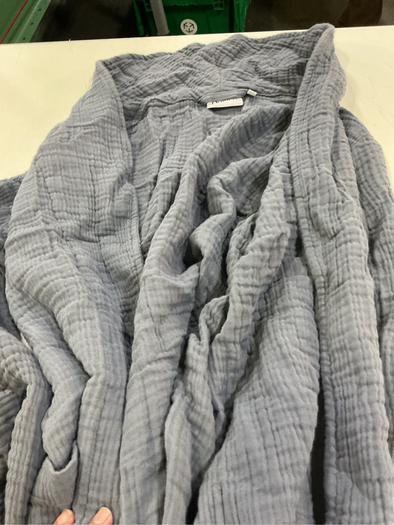 Condition photo showing Good Condition for soft layered turkish cotton robe color: twilight blue size: l